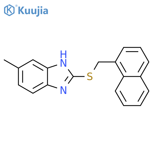 1H-BENZIMIDAZOLE, 5-METHYL-2-[(1-NAPHTHALENYLMETHYL)THIO]- structure