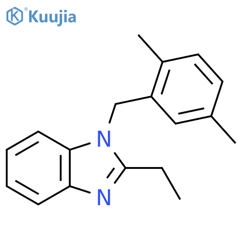 1-(2,5-dimethylphenyl)methyl-2-ethyl-1H-1,3-benzodiazole structure