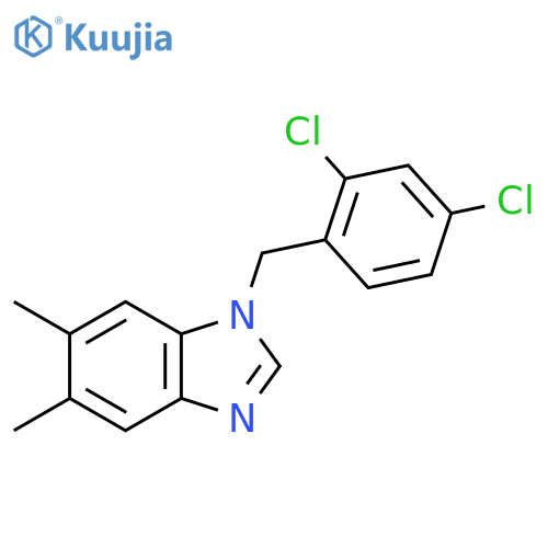 1-(2,4-dichlorophenyl)methyl-5,6-dimethyl-1H-1,3-benzodiazole structure