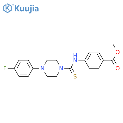 methyl 4-{4-(4-fluorophenyl)piperazine-1-carbothioylamino}benzoate structure