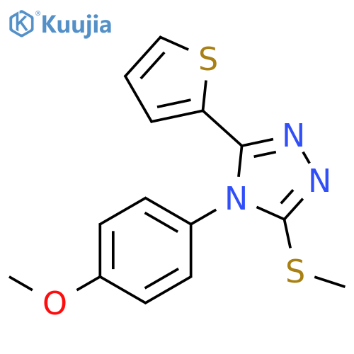 4-(4-methoxyphenyl)-3-(methylsulfanyl)-5-(thiophen-2-yl)-4H-1,2,4-triazole structure