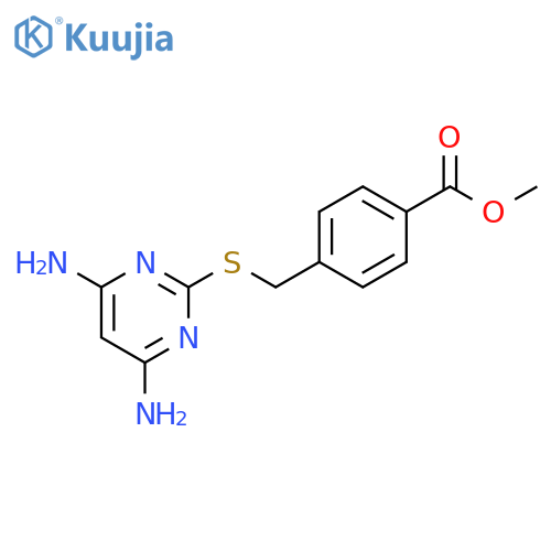 methyl 4-{(4,6-diaminopyrimidin-2-yl)sulfanylmethyl}benzoate structure