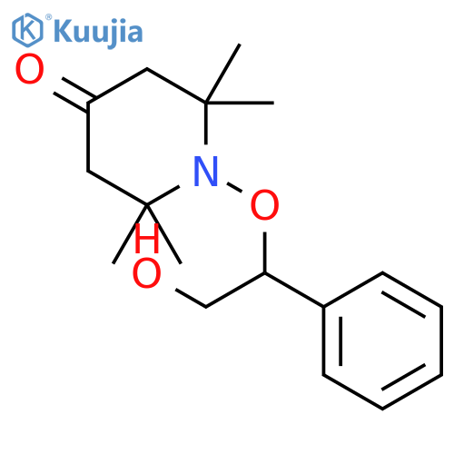 4-Piperidinone, 1-(2-hydroxy-1-phenylethoxy)-2,2,6,6-tetramethyl- structure