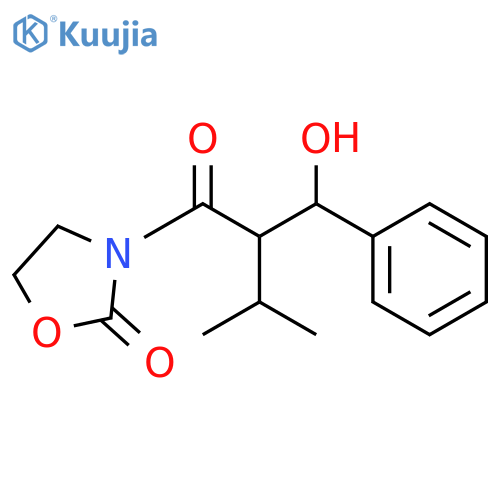 2-Oxazolidinone, 3-[(2R)-2-[(R)-hydroxyphenylmethyl]-3-methyl-1-oxobutyl]-, rel- structure