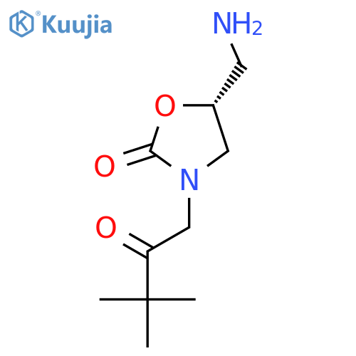 2-OXAZOLIDINONE, 5-(AMINOMETHYL)-3-(3,3-DIMETHYL-2-OXOBUTYL)-, (5R)- structure
