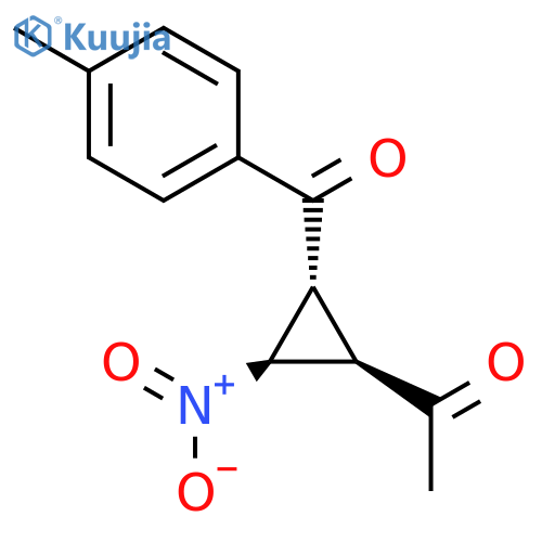 Ethanone, 1-[(1R,2R,3R)-2-(4-methylbenzoyl)-3-nitrocyclopropyl]-, rel- structure