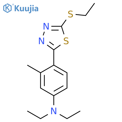 Benzenamine,N,N-diethyl-4-[5-(ethylthio)-1,3,4-thiadiazol-2-yl]-3-methyl- structure