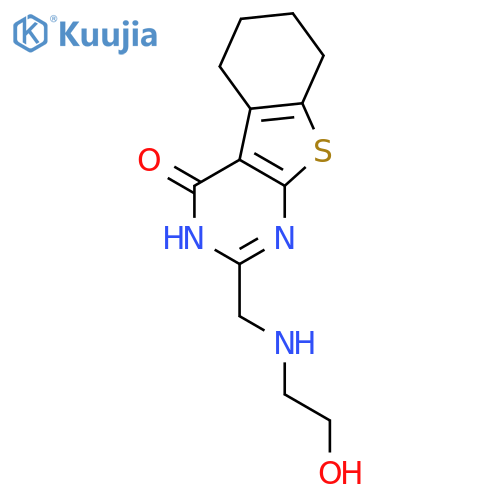 2-{[(2-hydroxyethyl)amino]methyl}-5,6,7,8-tetrahydro[1]benzothieno[2,3-d]pyrimidin-4(3H)-one structure