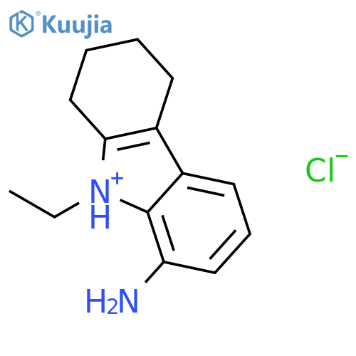 8-amino-9-ethyl-2,3,4,9-tetrahydro-1H-carbazolium chloride structure
