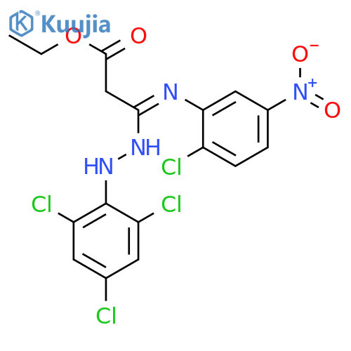 ethyl (3E)-3-[(2-chloro-5-nitrophenyl)imino]-3-[2-(2,4,6-trichlorophenyl)hydrazino]propanoate structure