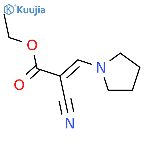 2-Propenoic acid,2-cyano-3-(1-pyrrolidinyl)-, ethyl ester structure