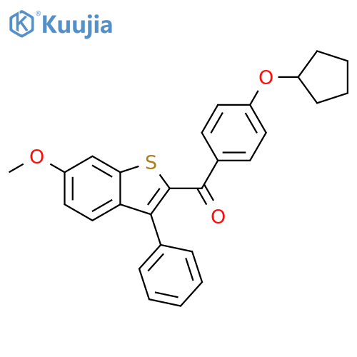 Methanone,[4-(cyclopentyloxy)phenyl](6-methoxy-3-phenylbenzo[b]thien-2-yl)- structure