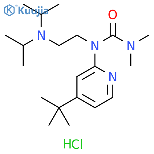 Urea,N-[2-[bis(1-methylethyl)amino]ethyl]-N-[4-(1,1-dimethylethyl)-2-pyridinyl]-N',N'-dimethyl-, monohydrochloride structure