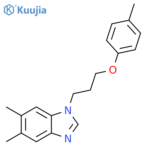 5,6-dimethyl-1-3-(4-methylphenoxy)propyl-1H-1,3-benzodiazole structure