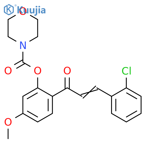 2-(2E)-3-(2-chlorophenyl)prop-2-enoyl-5-methoxyphenyl morpholine-4-carboxylate structure