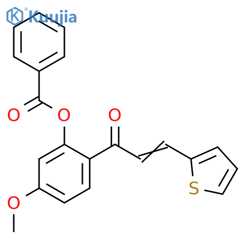 5-methoxy-2-(2E)-3-(thiophen-2-yl)prop-2-enoylphenyl benzoate structure