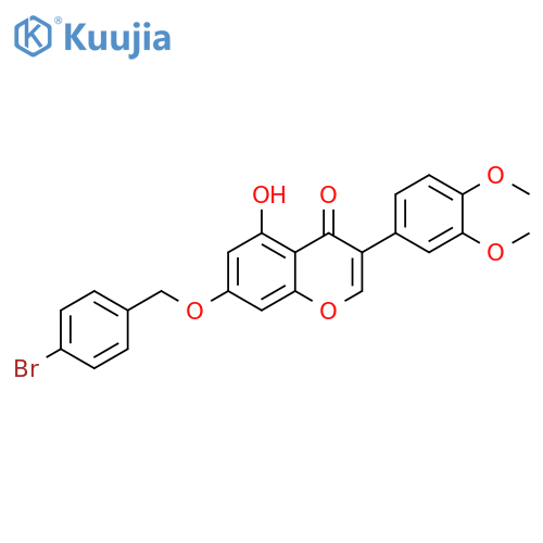 7-(4-bromophenyl)methoxy-3-(3,4-dimethoxyphenyl)-5-hydroxy-4H-chromen-4-one structure