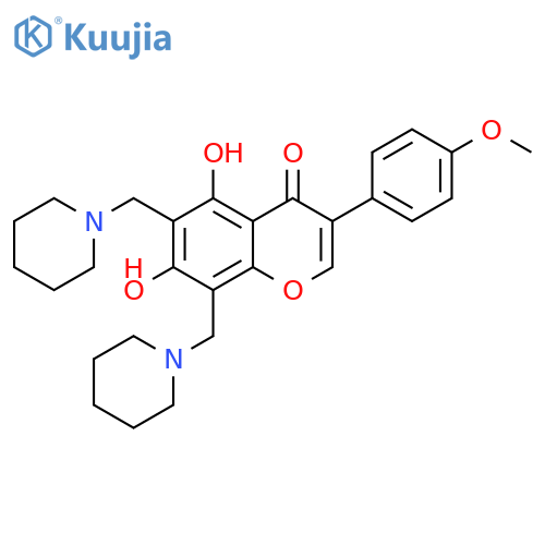 5,7-dihydroxy-3-(4-methoxyphenyl)-6,8-bis(piperidin-1-yl)methyl-4H-chromen-4-one structure