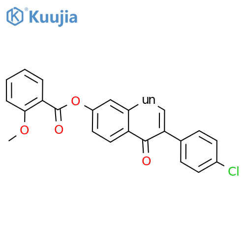 3-(4-chlorophenyl)-4-oxo-4H-chromen-7-yl 2-methoxybenzoate structure
