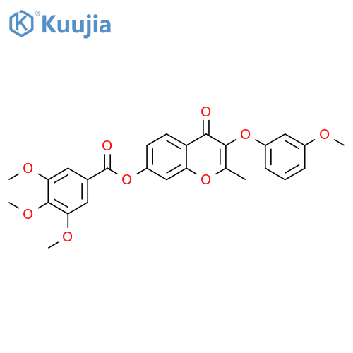 3-(3-methoxyphenoxy)-2-methyl-4-oxo-4H-chromen-7-yl 3,4,5-trimethoxybenzoate structure