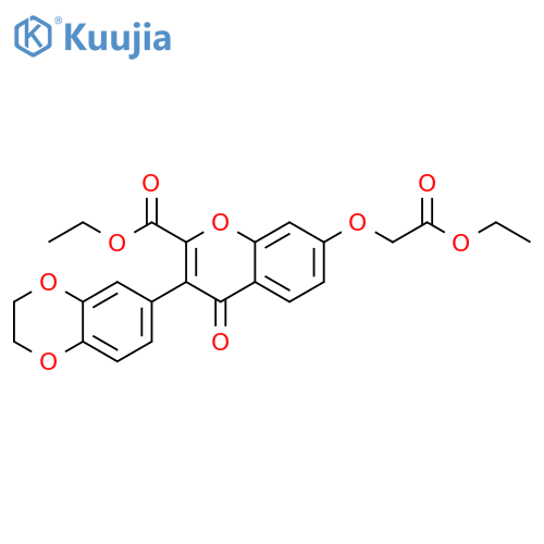ethyl 3-(2,3-dihydrobenzo[b][1,4]dioxin-6-yl)-7-(2-ethoxy-2-oxoethoxy)-4-oxo-4H-chromene-2-carboxylate structure