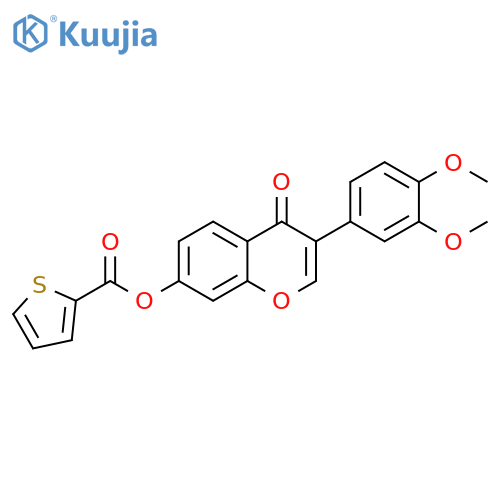 3-(3,4-dimethoxyphenyl)-4-oxo-4H-chromen-7-yl thiophene-2-carboxylate structure