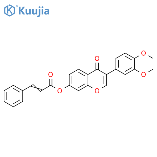 3-(3,4-dimethoxyphenyl)-4-oxo-4H-chromen-7-yl (2E)-3-phenylprop-2-enoate structure