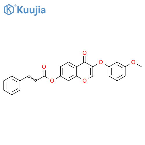 3-(3-methoxyphenoxy)-4-oxo-4H-chromen-7-yl (2E)-3-phenylprop-2-enoate structure