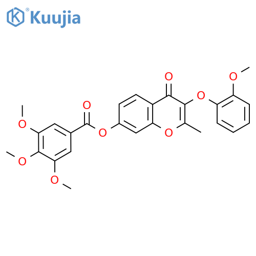 3-(2-Methoxyphenoxy)-2-methyl-4-oxo-4H-chromen-7-yl 3,4,5-trimethoxybenzoate structure