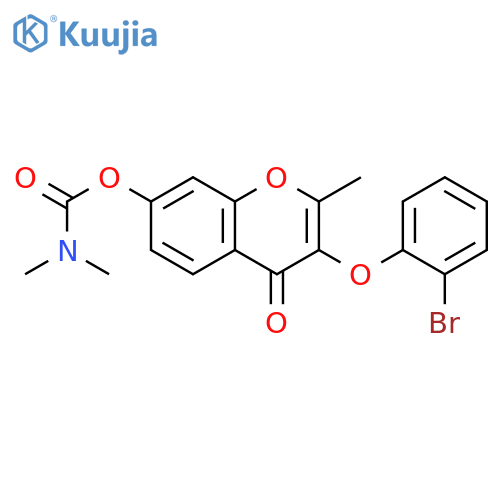 3-(2-bromophenoxy)-2-methyl-4-oxo-4H-chromen-7-yl N,N-dimethylcarbamate structure