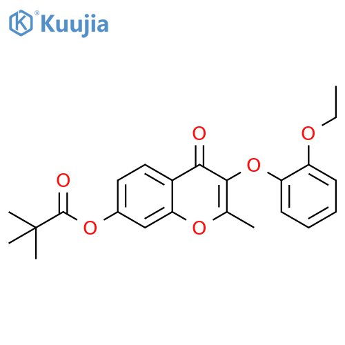 3-(2-ethoxyphenoxy)-2-methyl-4-oxo-4H-chromen-7-yl 2,2-dimethylpropanoate structure