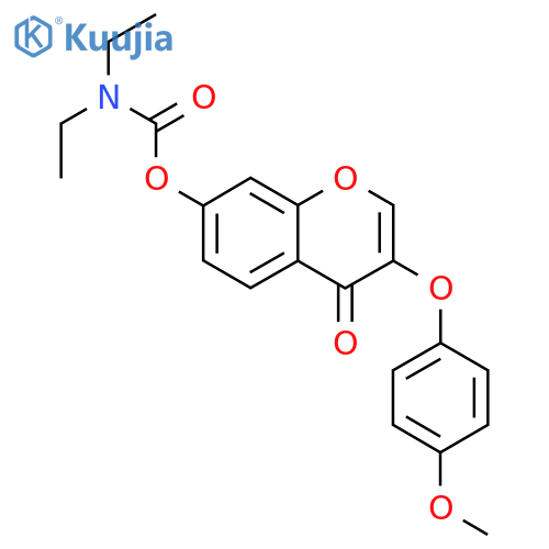 3-(4-methoxyphenoxy)-4-oxo-4H-chromen-7-yl N,N-diethylcarbamate structure