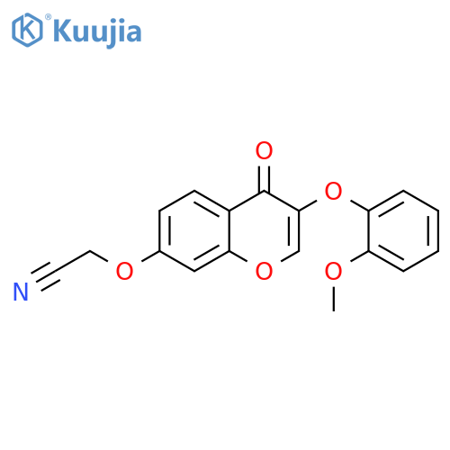 2-{3-(2-methoxyphenoxy)-4-oxo-4H-chromen-7-yloxy}acetonitrile structure
