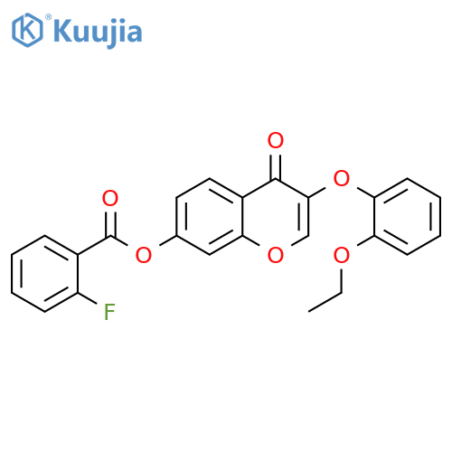 3-(2-ethoxyphenoxy)-4-oxo-4H-chromen-7-yl 2-fluorobenzoate structure