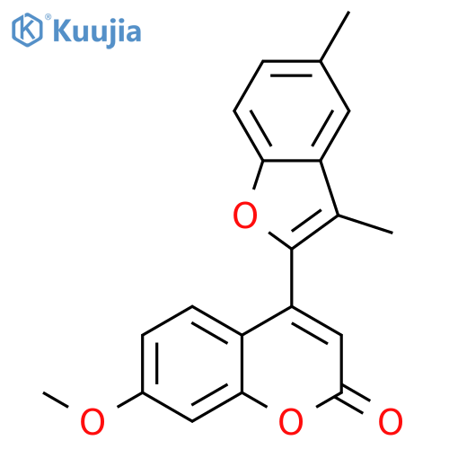 4-(3,5-dimethyl-1-benzofuran-2-yl)-7-methoxy-2H-chromen-2-one structure