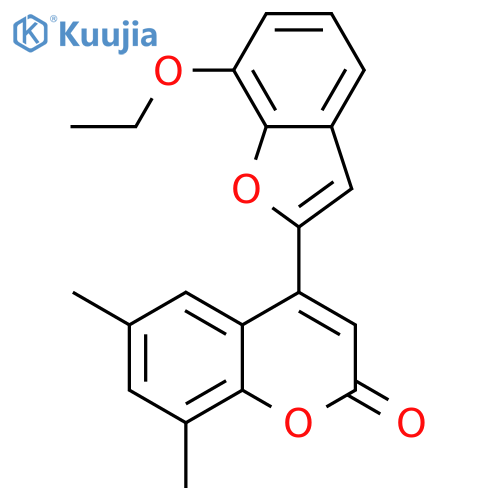 4-(7-ethoxy-1-benzofuran-2-yl)-6,8-dimethyl-2H-chromen-2-one structure