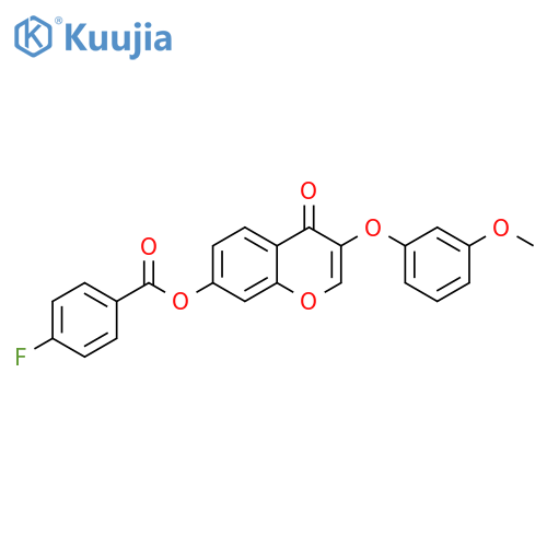 3-(3-methoxyphenoxy)-4-oxo-4H-chromen-7-yl 4-fluorobenzoate structure