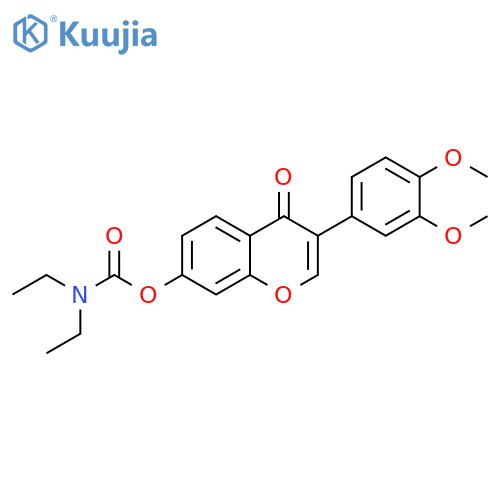 3-(3,4-dimethoxyphenyl)-4-oxo-4H-chromen-7-yl N,N-diethylcarbamate structure