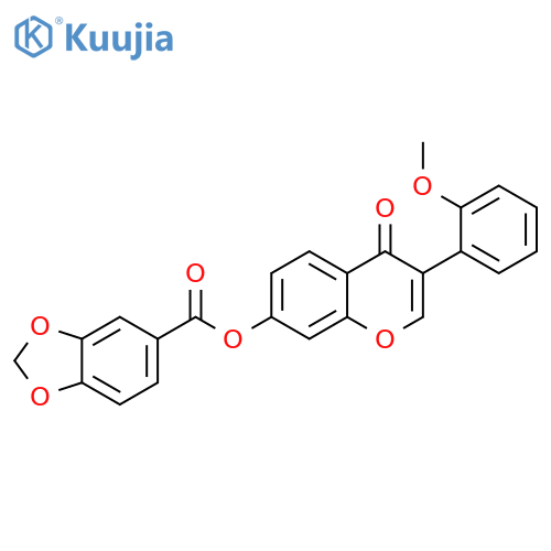 3-(2-methoxyphenyl)-4-oxo-4H-chromen-7-yl 2H-1,3-benzodioxole-5-carboxylate structure