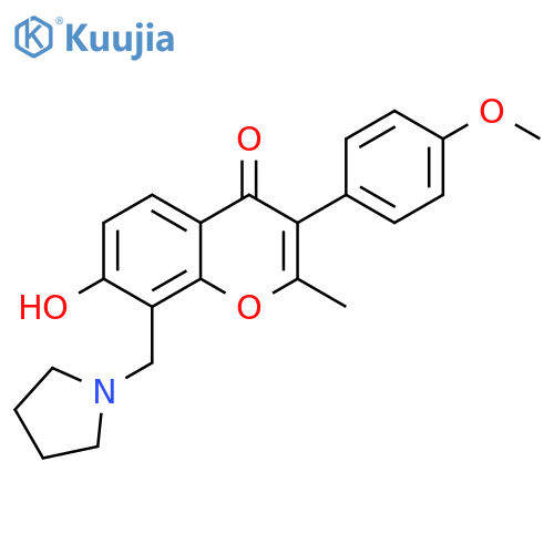 7-hydroxy-3-(4-methoxyphenyl)-2-methyl-8-(pyrrolidin-1-yl)methyl-4H-chromen-4-one structure