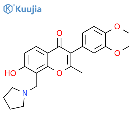 3-(3,4-dimethoxyphenyl)-7-hydroxy-2-methyl-8-(pyrrolidin-1-yl)methyl-4H-chromen-4-one structure