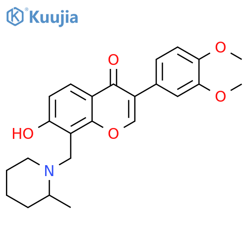 3-(3,4-dimethoxyphenyl)-7-hydroxy-8-(2-methylpiperidin-1-yl)methyl-4H-chromen-4-one structure