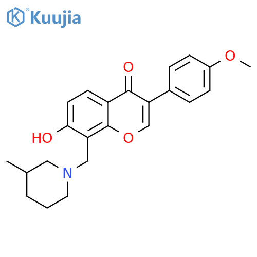 7-hydroxy-3-(4-methoxyphenyl)-8-(3-methylpiperidin-1-yl)methyl-4H-chromen-4-one structure