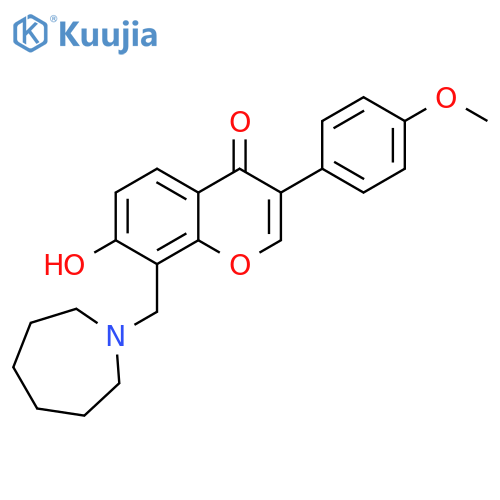 8-(azepan-1-yl)methyl-7-hydroxy-3-(4-methoxyphenyl)-4H-chromen-4-one structure
