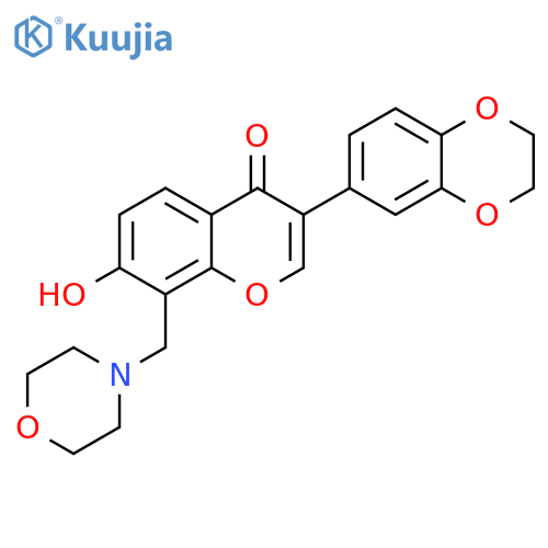 3-(2,3-dihydro-1,4-benzodioxin-6-yl)-7-hydroxy-8-(morpholin-4-yl)methyl-4H-chromen-4-one structure