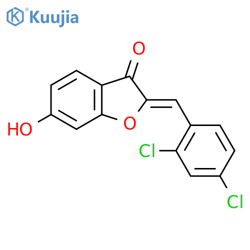 (2Z)-2-(2,4-Dichlorophenyl)methylidene-6-hydroxy-2,3-dihydro-1-benzofuran-3-one structure