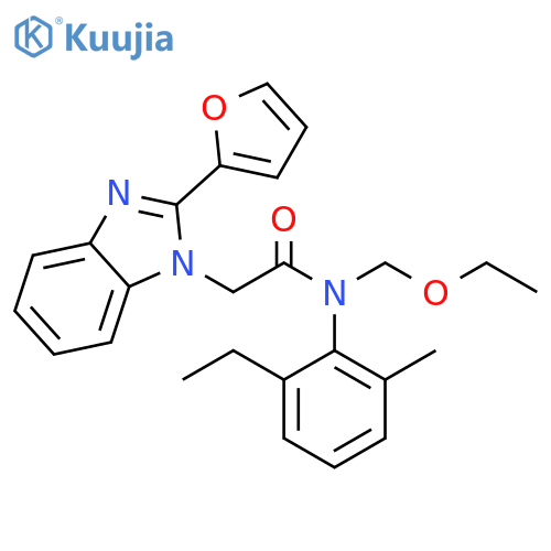 N-(ethoxymethyl)-N-(2-ethyl-6-methylphenyl)-2-2-(furan-2-yl)-1H-1,3-benzodiazol-1-ylacetamide structure