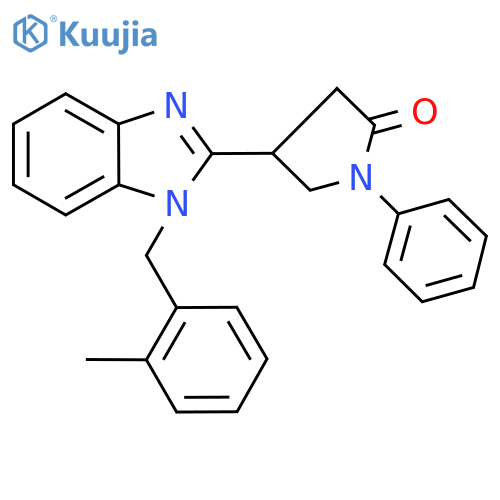 4-{1-(2-methylphenyl)methyl-1H-1,3-benzodiazol-2-yl}-1-phenylpyrrolidin-2-one structure