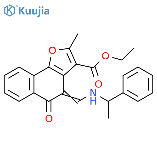 ethyl (4Z)-2-methyl-5-oxo-4-{(1-phenylethyl)aminomethylidene}-4H,5H-naphtho1,2-bfuran-3-carboxylate structure