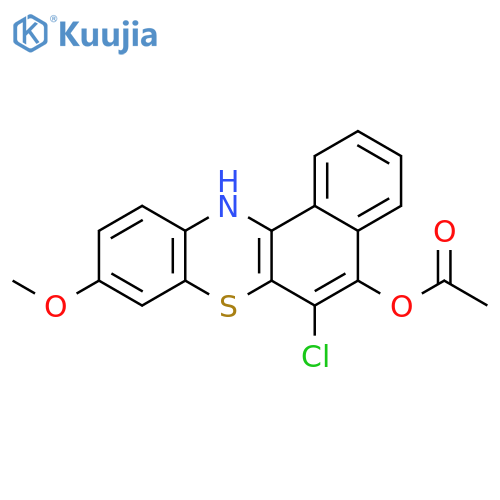 12H-Benzo[a]phenothiazin-5-ol, 6-chloro-9-methoxy-, acetate (ester) structure